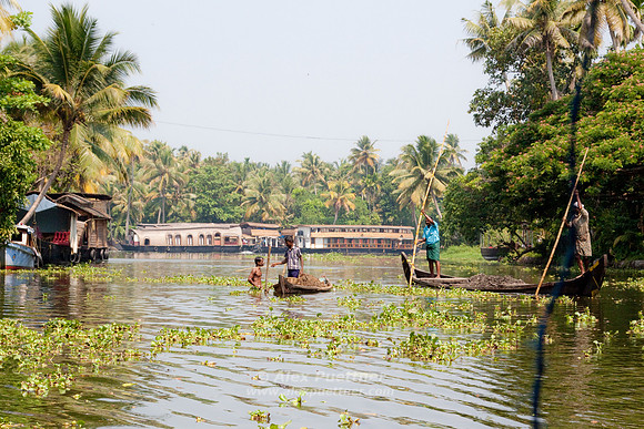 Workers in boats