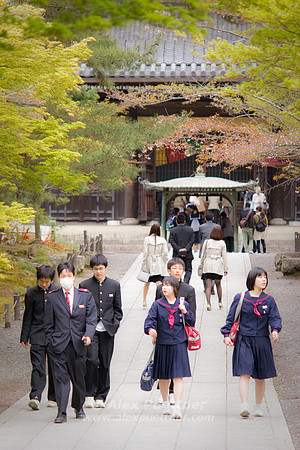 More students at nanzen-ji temple